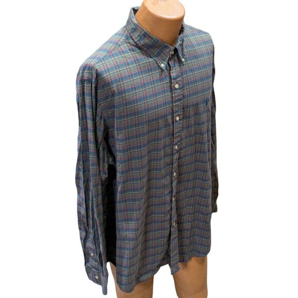 Ralph Lauren Mens XXL Plaid Button-Down Shirt 100% Cotton Classic Fit L/S - Picture 7 of 9